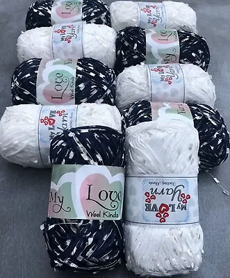 £7.99 • Buy My Love Wool Kinds Chenille Eyelashes Knitting Crochet Yarn 10x 100g Balls#01