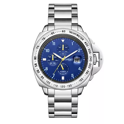 Mens Automatic Watch Silver Momentum Stainless Steel Blue Dial Watch GAMAGES • £59.99