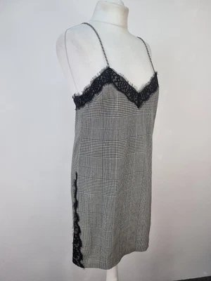 £9.90 • Buy Zara Size S Checked Lace Mini Lined Dress