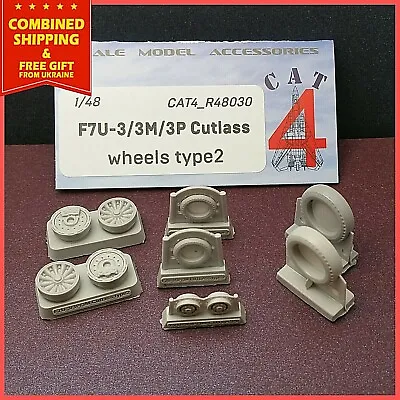 CAT4 R48030 - 1/48 Vought F7U-3/3M/3P Cutlass Wheels Resin Upgrade Set Type 2 US • $21.99