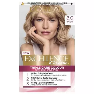 L'Oreal Excellence Creme Triple Care Colour 8 Natural Blonde • £13.40