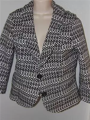 Nwot CAbi Artsy White Black Du Jour Jacket Spring 2013 Coton Top Size 4 Styl#298 • $27.99