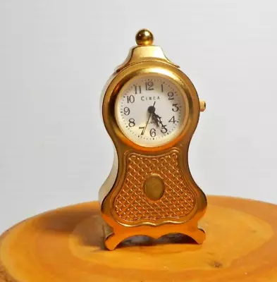 Miniature Circa BRAND 11-561 Brass Quartz Table Clock TESTED WORKS MANTLE - DESK • $15