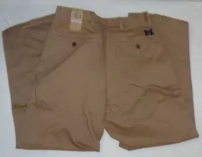 NEW NCAA Michigan Wolverines Casual Gameday Dress Pants Khakis Men 32 X 30 NWT • $34.88