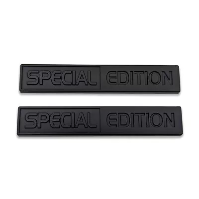 2x Black Metal Special Editon Logo Emblem Sport Bagde Turbo Sticker Side Decal • $11.99