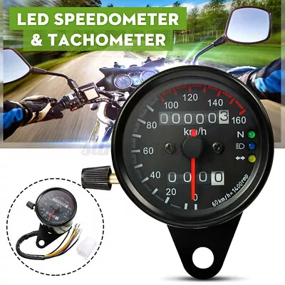 Fit Honda Cafe Racer Motorcycle LED Odometer Speedometer Tachometer Speedo Meter • $20.48