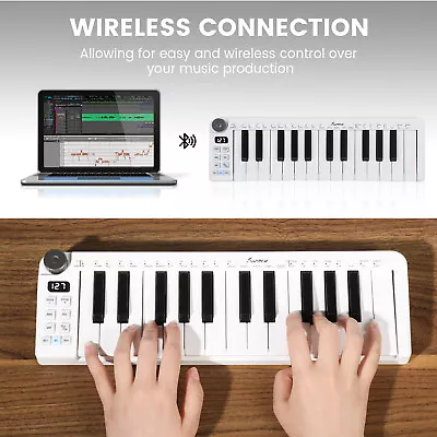 Asmuse 25 Key USB MIDI Keyboard Bluetooth Sensitive Keys MIDI Controller • $41.22