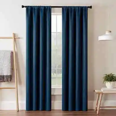 Eclipse Darrell Noise Reduce 37  X 95  Thermaweave Blackout Curtain Panel	Indigo • $12.75