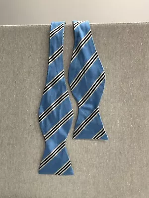 Rare Brooks Brothers Blue Striped Self Tie Adjustable Bow Tie Silk NEW • $24.99