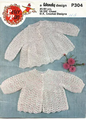 Crochet Pattern Copy 0500.  Baby Cardigans.   16-20 Inch Chest.  DK • £2.89