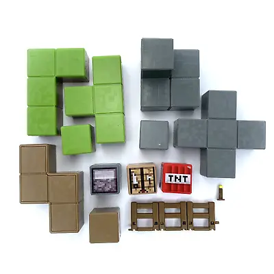 Minecraft Minifigures Blocks & Accessories Lot Mattel MOJANG TNT Grass Torch • $15.79