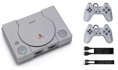 🕹️ Retro 🎮 PlayStation Classic Console Light Grey Bundle With 20 Games • $88.88