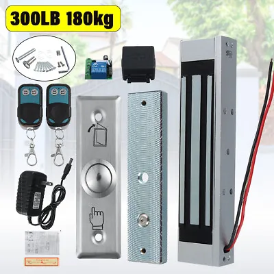 Door Access Control System Electric Magnetic Lock 2 Wireless Remote Controls Kit • $66.02