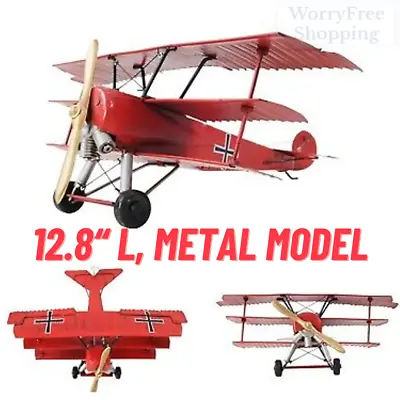 WW1/WW2  Fighter AIRCRAFT MODEL Red Baron Fokker Sopwith Triplane Metal Plane • $104.95