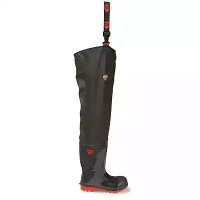 UK 8 Vital Stream Thigh Wader Wellington Steel Toecap And Midsole VW162R Black • £39.99