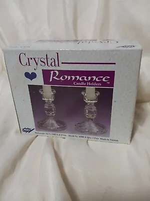 Vintage Crystal Romance 24% Lead Crystal Candlestick Holders 1984 • $13