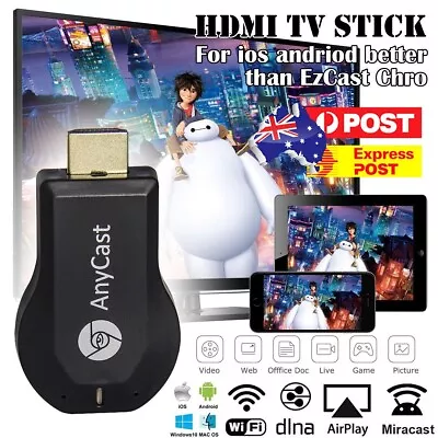 Miracast Chromecast HDMI Wifi Display TV Dongle Box Anycast M2 Plus For YOUTUBE • $19.49