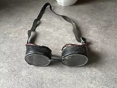 Vintage WILLSON 1940's Safety Glasses Goggles Strap Mesh Side Steampunk Cosplay • $33.99