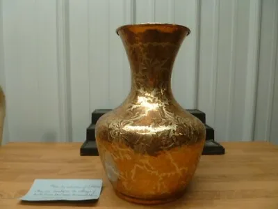 Cobre El Porton Hand Made Mexican Artisan Hammered Copper Vase Signed 2008; 11 T • $119