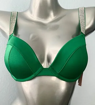 Victorias Secret Swim Bikini Push Up Top Verdant Green Shine Strap Nwt • $19.99