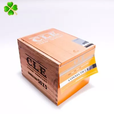 C.L.E. Connecticut 50 X 5 Empty Wood Cigar Box  5.5  X 4.5  X 4.25  ~ • $5.55