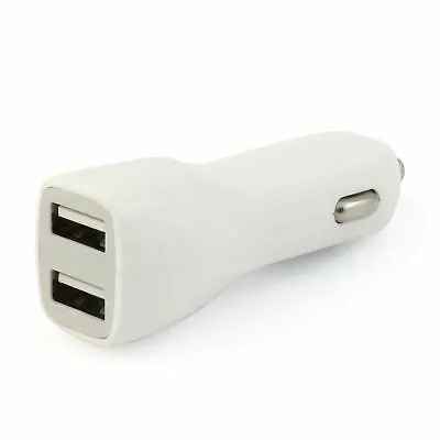 2.1A In Car Charger Fast Charging Dual Port For Mobile Phones Tablets MP3 White • £6.47