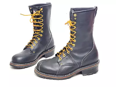 CAROLINA USA Linesman 10 Black Oiltan Logger Lineman Boots Men's US 9.5 D • $229