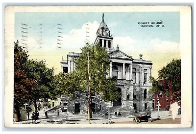 C1910's Court House Clock Tower Building Classic Car Marion Ohio OH Postcard • $14.98