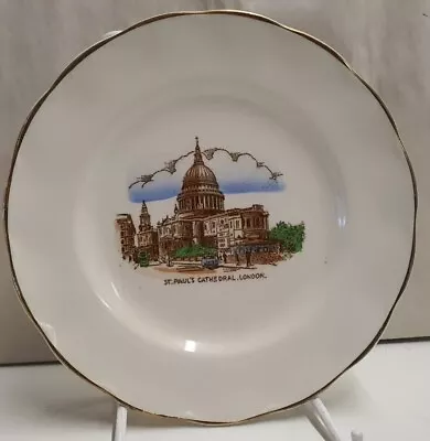 Vintage W H Grindley Cream Petal St Paul's Cathedral London Plate 17cm C1935-36 • $12