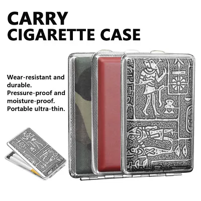 £4.50 • Buy 12Pcs Slim Metal Leather Case Cigars Holder King Size Tobacco Cigarette Box