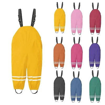 Toddler Kids Boys Girls Overalls Rain Dungarees Windproof Mud Jumpsuit Clothes • $23.10