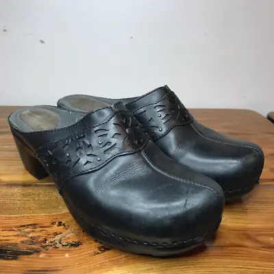 $29.99 • Buy Dansko Womens Shyanne Mules Shoes Black Leather Slip On Mid Heel Split Toe 8