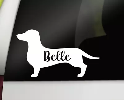 Dachshund Name Decal Dachshund Decal Custom Dog Decal Car Laptop Sticker • $5.20