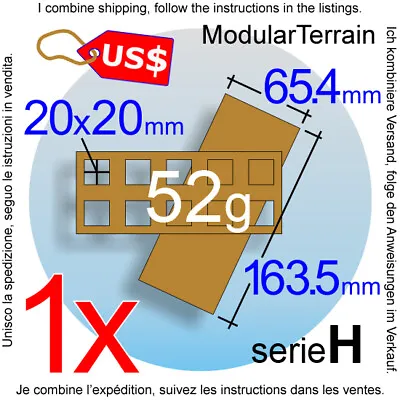 1x MDF Skirmish Movement Tray 5x2 2x5 (H 12.7mm) 20mm Square Base WarHammer 40k • $1.45