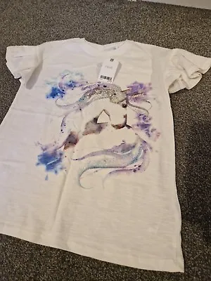 New NEXT Unicorn Top T Shirt Age 12 Years White  • £8