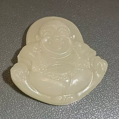 White Mutton Fat Jade Hand Carved Nude Belly Laughing Buddha Shaped Pendant • $29