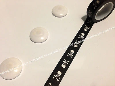 $5.80 • Buy Japanese Washi Tape 15mmx10m Black White Skull Pirate Flag #W2446