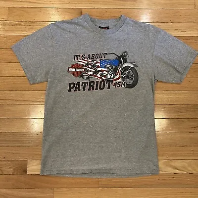 Harley-Davidson Shirt Adult Medium Gray Patriot Fairfax VA Motorcycle Mens • $13