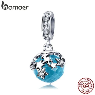 BAMOER European 925 Sterling Silver Flower Heart CZ Bracelet Charm Bead Pendant • $6.86