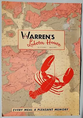 1950s Warren's Lobster House Kittery Southern Maine Menu Vintage Original • $40