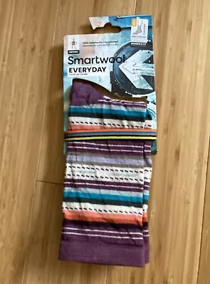 NWT Smartwool Women’s Margarita Crew Zero Cush. Size Large Purple Blue Peach + • $14.99