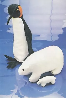 £1.25 • Buy Penguin~polar Bear & Baby~toy Sewing Pattern/instructions + Enlarged Templates