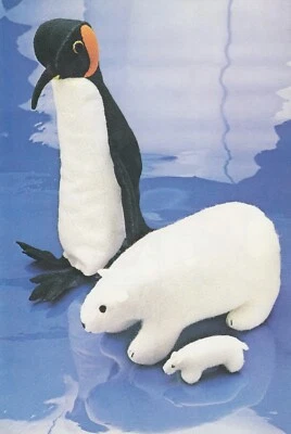 £1.25 • Buy Penguin~polar Bear & Baby~toy Sewing Pattern/instructions + Enlarged Templates