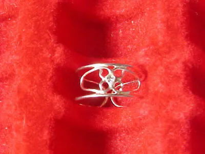 Toe Ring Flower Motif Clear L Rhinestone Sterling Silver Adjustable NEW • $4.99