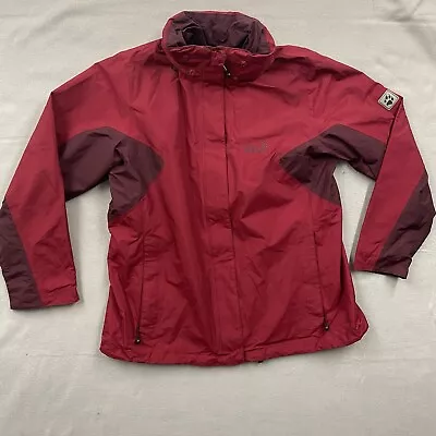 Jack Wolfskin Jacket Womens Extra Large Red Full Zip Waterproof Texapore Coat • £27.50