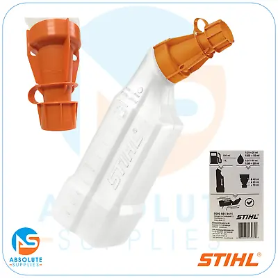 Genuine Stihl 1 Litre 2 Stroke Oil Petrol Fuel Mixing Bottle 25:1 50:1 • £9.99