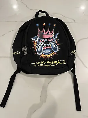 Vintage Ed Hardy Christian Audigier Bulldog Backpack Y2K Unisex (read) • $49.99