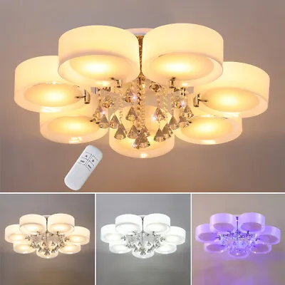 LED Crystal Ceiling Light Chandelier Lamp Kitchen Bed Modern Living Room Lights • £65.99