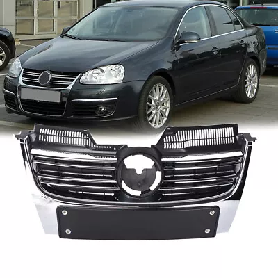 Front Bumper Center Grille & License Bracket & Molding Trim For VW Jetta 05-10 • $66.99