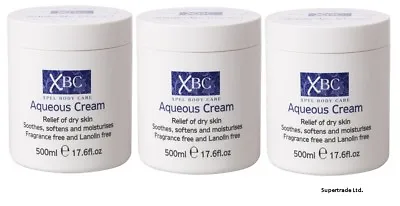 £6.49 • Buy XBC Aqueous Cream Fragrance & Lanolin Free Relief Dry Skin Moisturiser 500ml X 3